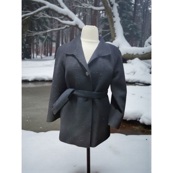 Vintage Black Laine wool and mohair by Versione made in Italy women's jacket - Picture 1 of 3